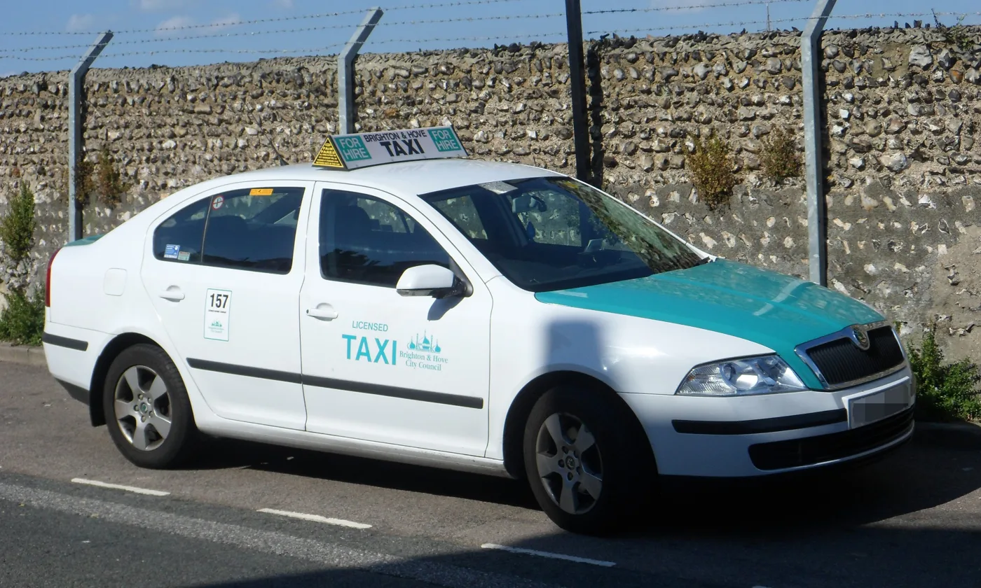 A Brighton & Hove licensed taxi at Howard Place, by Brighton station
